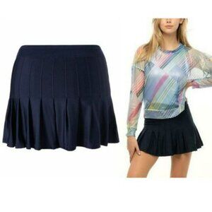 New Lucky In Love Pleated Tennis Skirt Skort Shorts L Large navy blue
